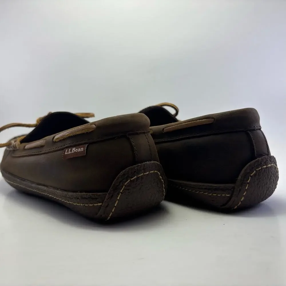 LL BEAN Handsewn, Flannel-Lined Slippers Mens Size 10